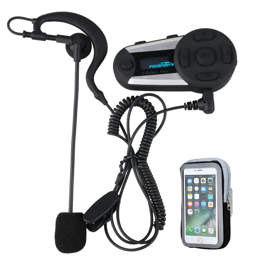 Беспроводная гарнитура Fodsport V6 Plus Bluetooth BT переговорное устройство для футбольного