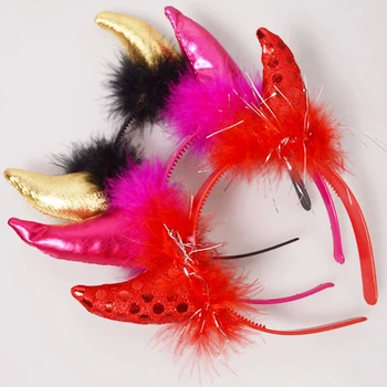 

Novelty mixed color Hen Party Lovely OX Horn Bopper Latest Headbnad Designs 25pcs/lot