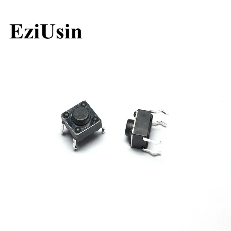 EziUsin 100 шт. 6*6*4,3 панель PCB мгновенный тактильный такт Кнопочный микропереключатель 4 Pin DIP Light Touch 6x6x4,3 мм клавишная клавиатура
