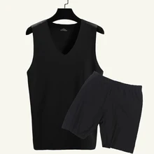 Пижама hombre, мужское нижнее белье, тонкие шелковые топы+ штаны, комплект из 2 предметов, пижама, одежда для сна, Мужская одежда для сна