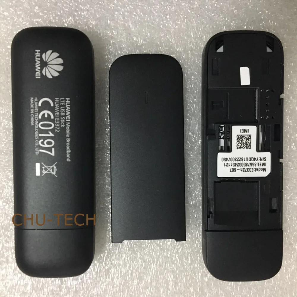 Разблокированный Huawei E3372 Новый USB модем 4G LTE 150 Мбит/с с двумя антеннами поддержкой