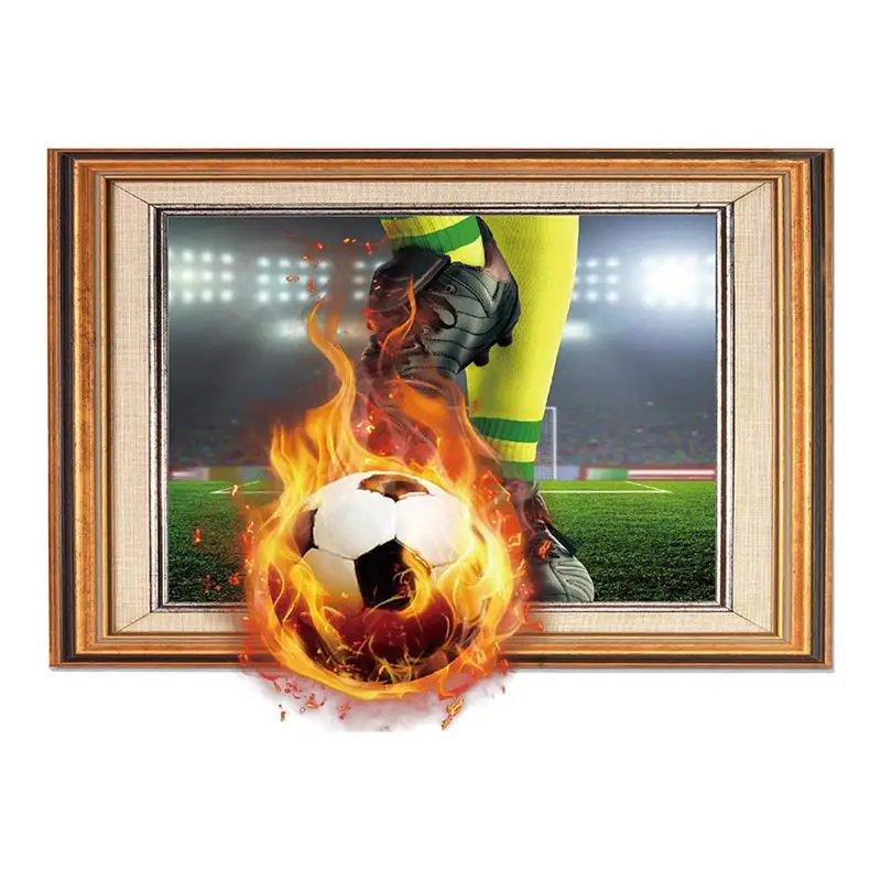 Best Wall Sticker For Home Bedroom Decorative Creative Fire Football Picture Frame Removable Sticker Wall Decal 17.72 #039; #039; x 23.62 #039; #039;
