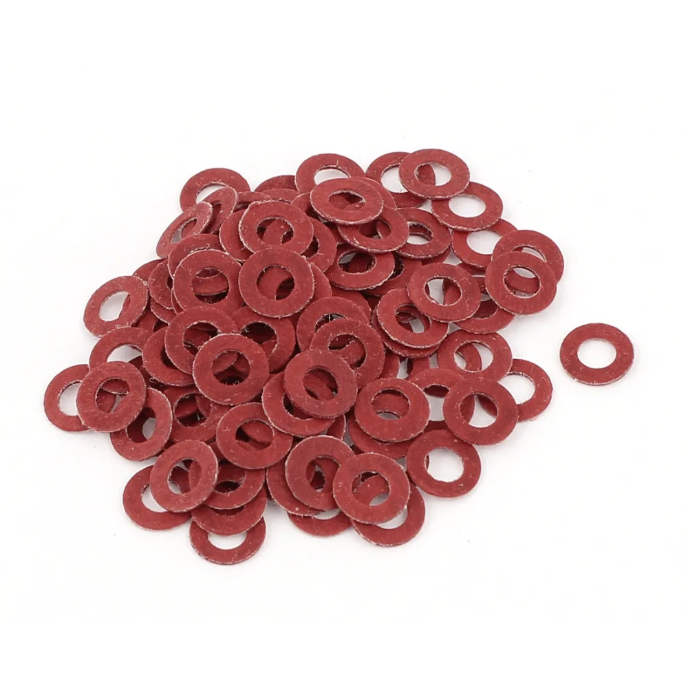 Uxcell Red 100Pcs Fiber Motherboard Insulating Fiber Washers for 3mm