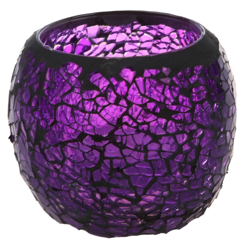 Handmade decorative crystal candle candlestick purple black border | Дом и сад
