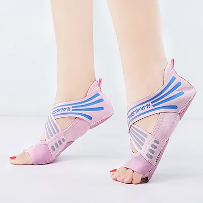 Профессиональные носки для йоги с открытой спиной носки с пятью пальцами нескользящая обувь для йоги обувь для фитнеса Тапочки и носки от производителей - Цвет: see chart