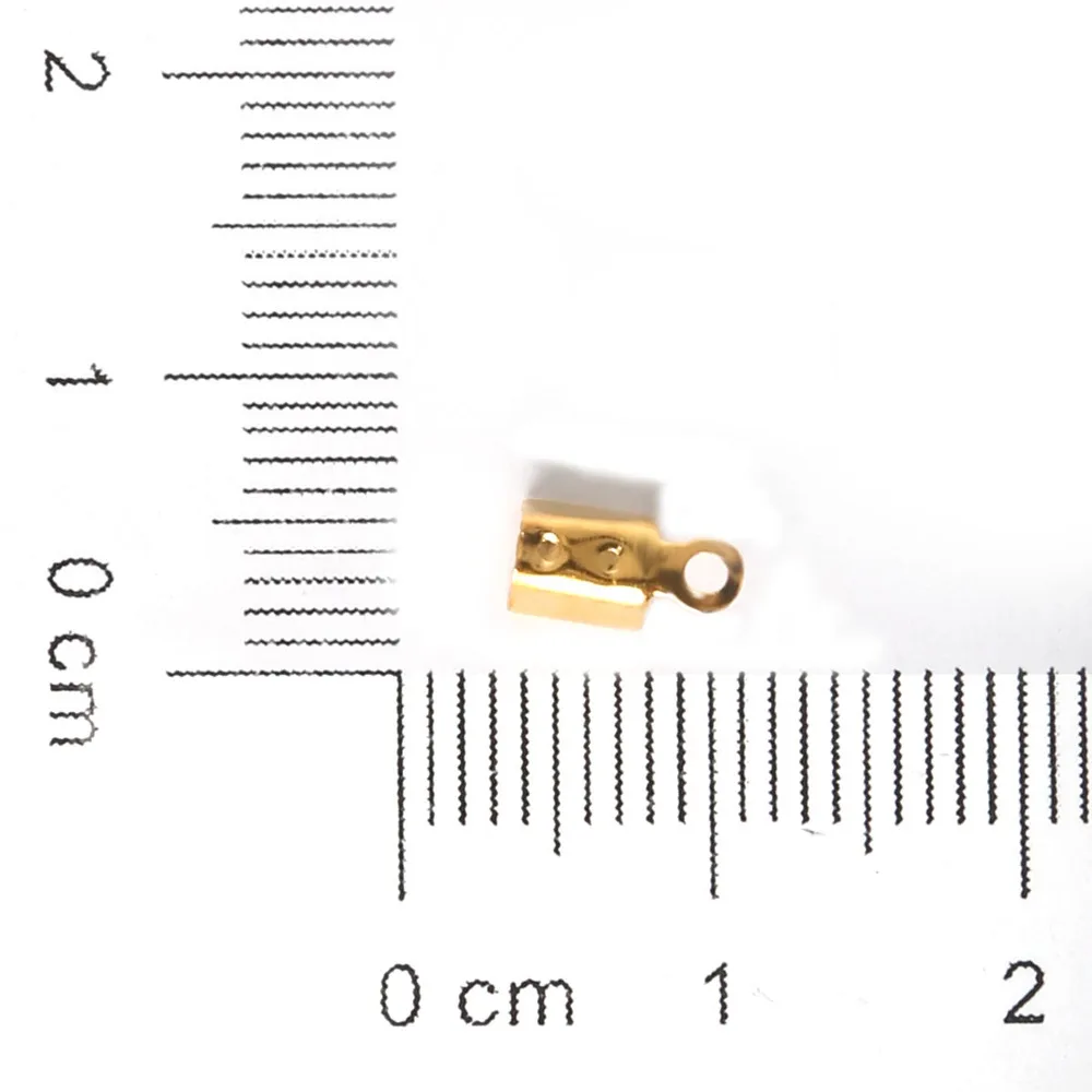 4x8 мм 500 шт. шнур обжимные концевые колпачки вельветовые веревки разъемы для шнуров застежка для изготовления ювелирных изделий ожерелье браслет DIY ювелирных изделий - Цвет: Gold