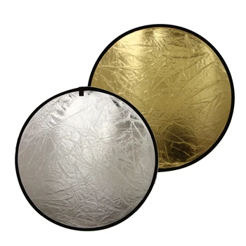 

2 in1 60/80cm Light Mulit Collapsible Disc Photography Reflector Outdoor or Photo Studio Accessories for flash light Sliver/Gold