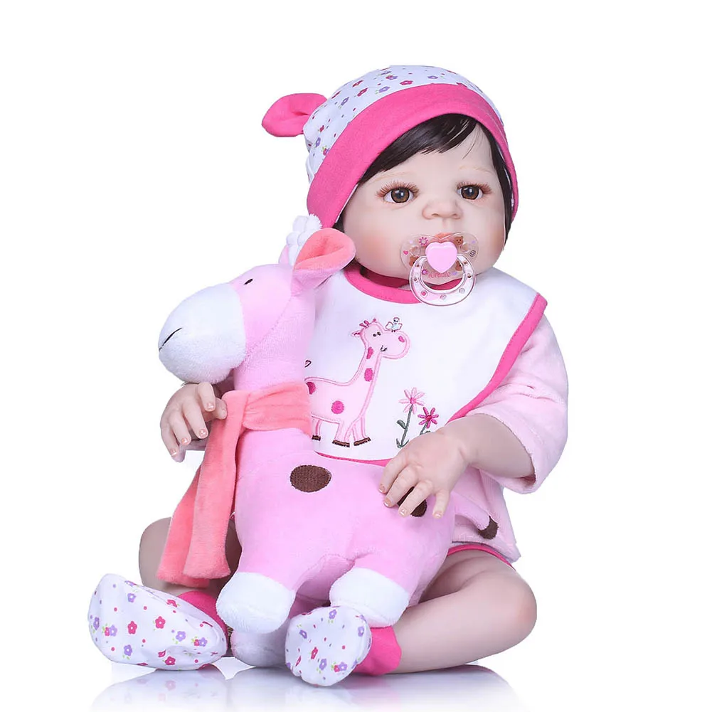 

56CM Reborn Baby Doll Toy Silicone 3D Lifelike Jointed Newborn Doll Gift Playmate Toys S7JN