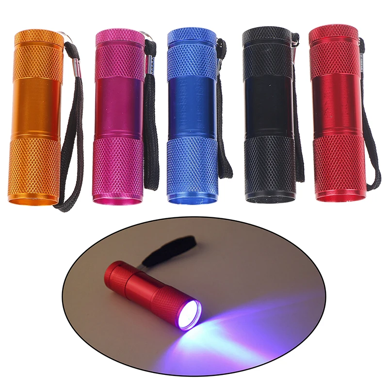 

Small 9 LEDs Fly Tying UV Curing Lamp Fishing Flies Rasin UV Torch Light Mini Size Aluminum Build
