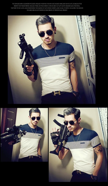 2019 Summer Fashion Mens T Shirt Casual Patchwork Short Sleeve Men T-Shirt Mens Clothing Casual Slim Fit Hip-Hop Top Tees 5XL -