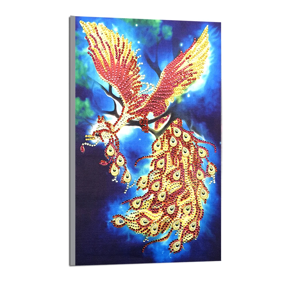 Алмазная живопись особой формы Золотой Павлин сползает хвостовые перья DIY 5D наборы для вышивки крестиком хрустальные стразы искусства вышивки