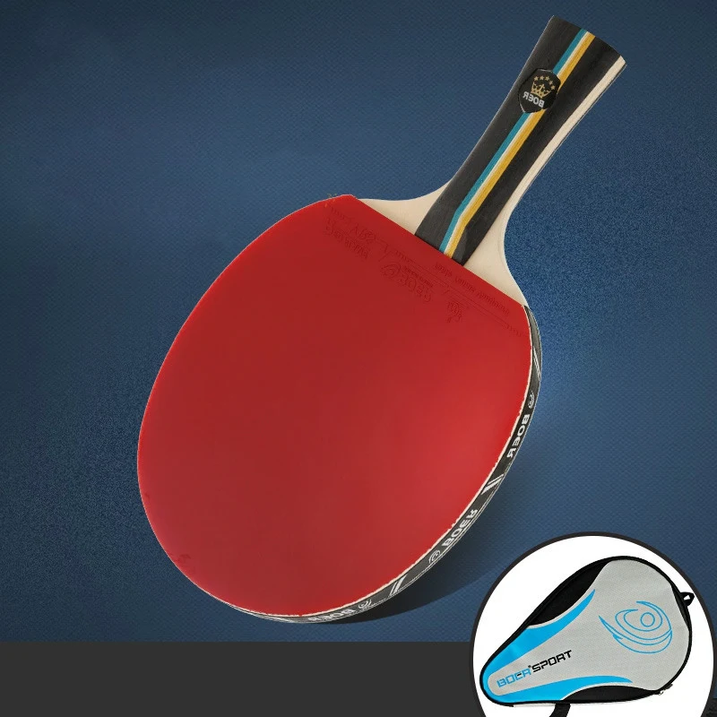 BOER 2 звезды липа Настольный теннис ракетка легкая мощная ракетка для Пинг-Понга Летучая мышь сцепление настольный теннис обучение с сумкой