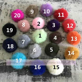 

Magicfur - 12pcs/lot Real Rabbit Fur Pom Pom Ball Cat Ball DIY Keychain Hat Beanie Shoes Accessories