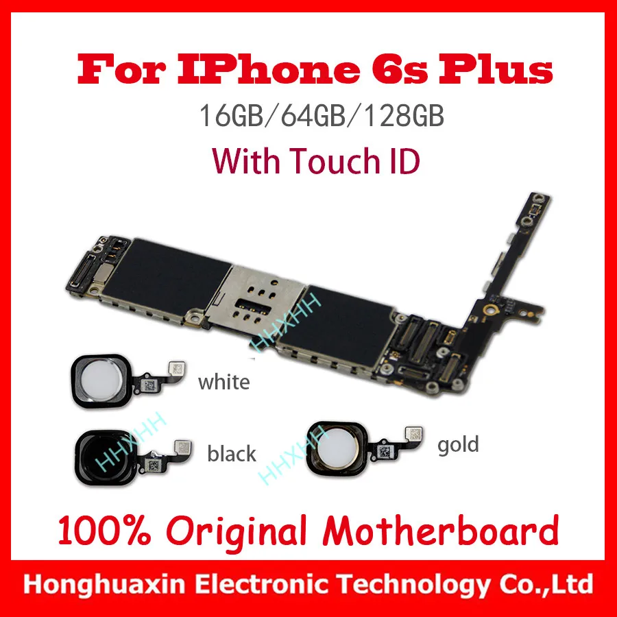 

original unlocked Motherboard for iphone 6s plus mainboard 16GB 32GB 128GB with fingerprint IOS system board with Touch ID