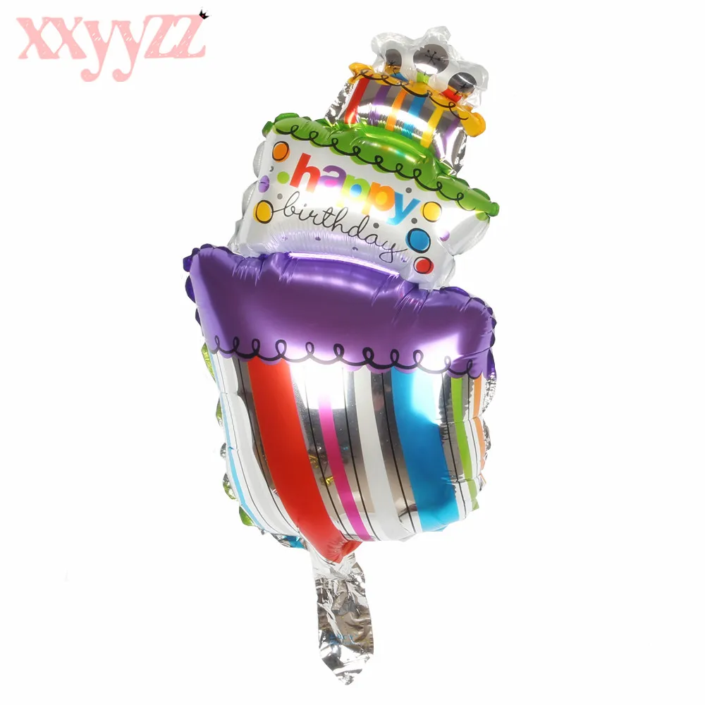 

XXYYZZ HAPPY BIRTHDAY Aluminum Foil Balloons Helium Balloons Birthday Party Decoration Celebration Supplies Cake Candle Design