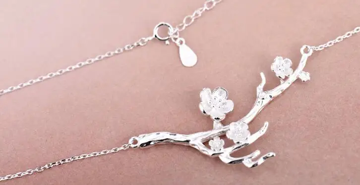 

Jisensp Bijoux Femme Collier 2019 Statement Jewelry Branch Flower Pendant Necklace for Women Wedding Gift Boho Beach Gift