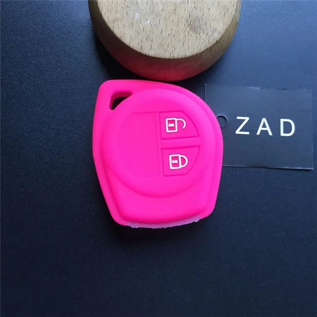 ZAD 2 кнопки силиконовый чехол для ключей от машины ключ крышка для Suzuki для Amagatarai для Shangyue SX4 SWift Liana Alto Igins почитать Baleno GR - Название цвета: rose