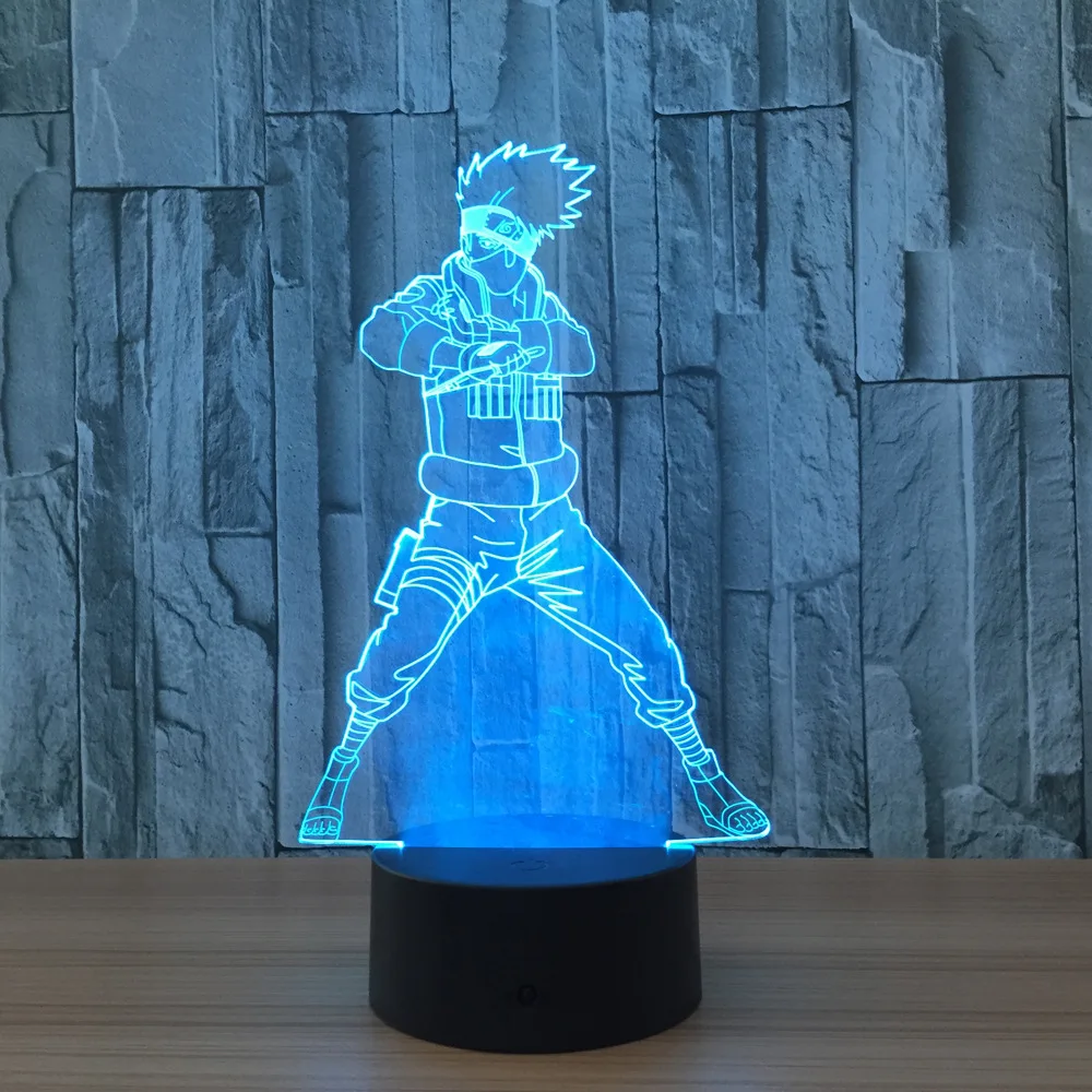 Naruto Anime Figure 3D LED Night Light Remote Touch Table Lamp 3D