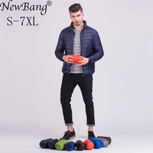 NewBang бренд 6XL 7XL плюс зимняя куртка мужская ультра легкая пуховая куртка мужская Большая размер ветрозащитная легкая портативная теплая куртка