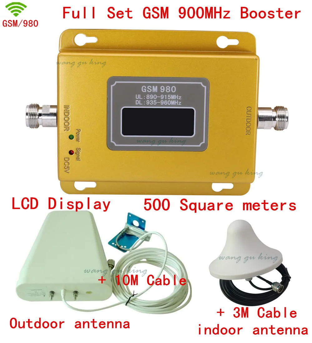 High power Full set 2G GSM Cellular Signal Repeater signal booster GSM 900 mhz cellpone Signal Repeater gsm Booster Amplifier