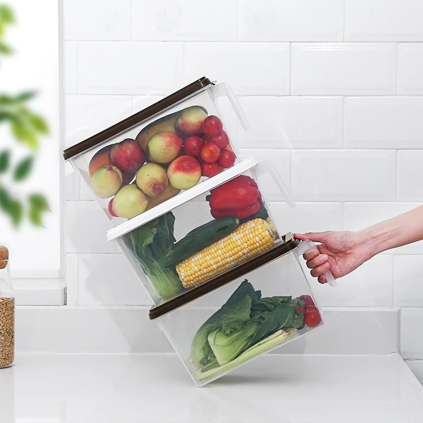 1 шт. прямоугольные большие контейнеры для хранения пищевых продуктов с ручкой