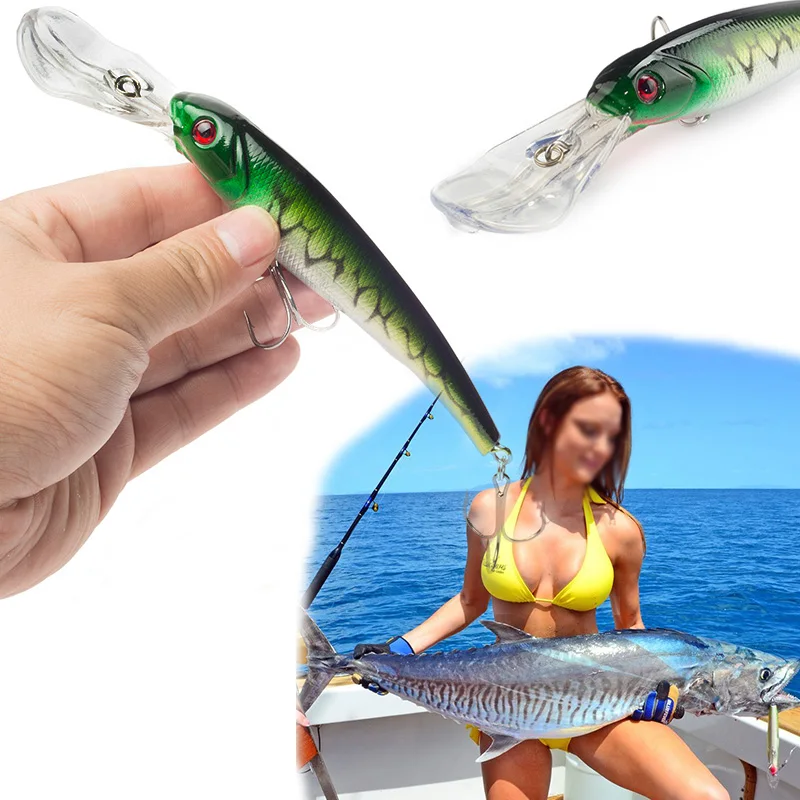 

SEALURER 1Pcs Big Float Minnow Artificial Plastic Deep Diver Hard Lures 16.5cm27.4g Fishing Lure Crankbait
