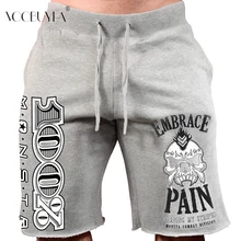 Хлопковые шорты для бега размера плюс 3XL, мужские спортивные шорты для бега, фитнеса, быстросохнущие мужские шорты для спортзала, спортивные шорты с принтом для кроссфита