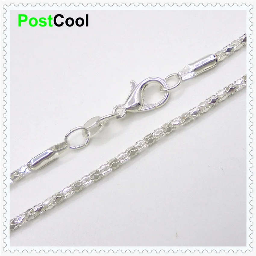 

Big Promotion 50cm/20inches Jewelry Pearl Silver Electroplated Silver sand color Corn / brilliants shape Chain Factory Price