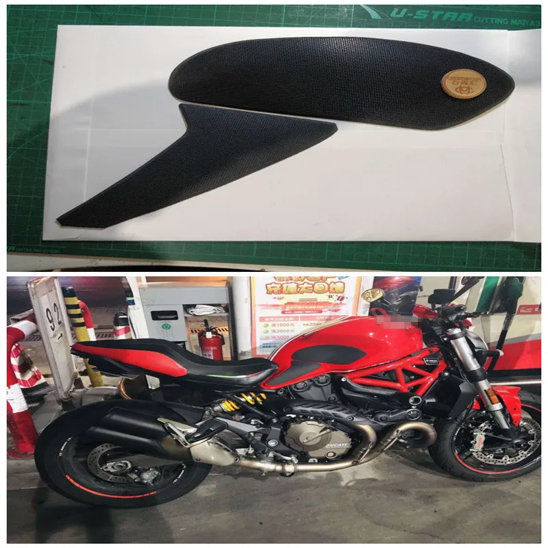

monster 821 Motorcycle Stickers Anti Slip Fuel Tank Pad Knee Grip Sticker For ducati monster 821