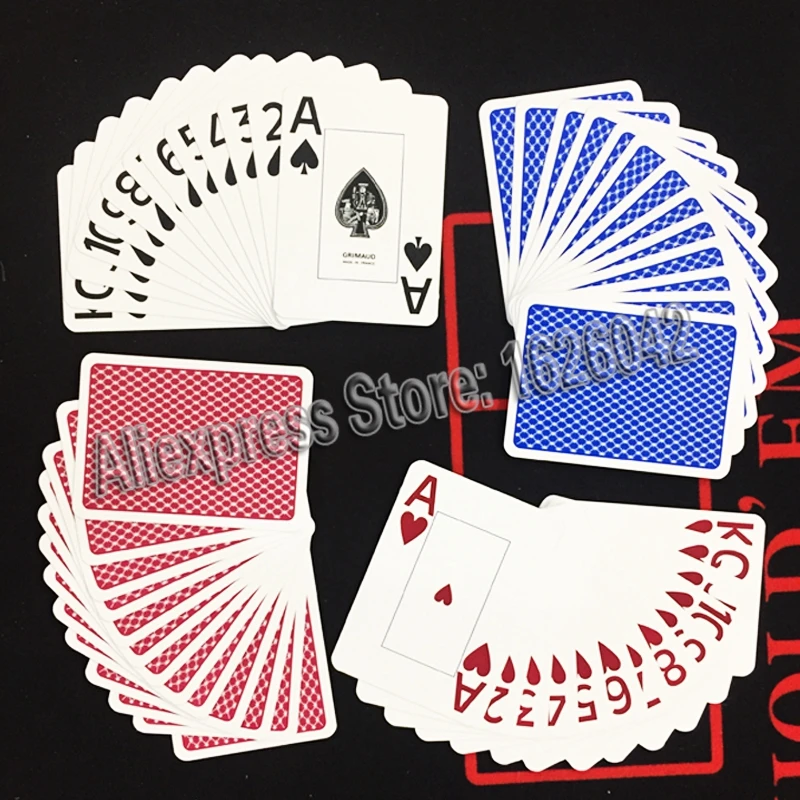 Beste Frankrijk Grimaud Poker Game Speelkaarten Breed Maat 2 Super Index Enkele Card Deck 100% Plastic Tourment Kwaliteit