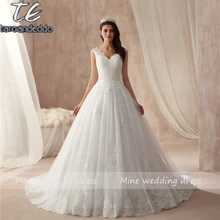 Robe de mariee бальные платья свадебное платье с v-образным вырезом аппликация кружева сексуальные свадебные платья высокое качество свадебное платье новое поступление