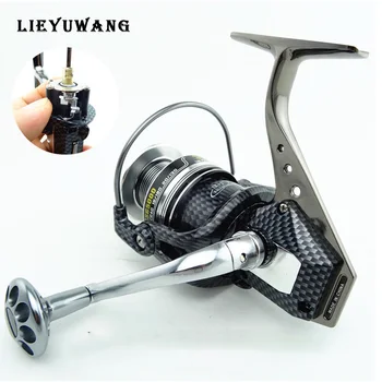

LIEYUWANG SSG1000-7000 latticed full metal spinning fishing reel drag feeder fishing spool pescaria fishing tackle freshwater