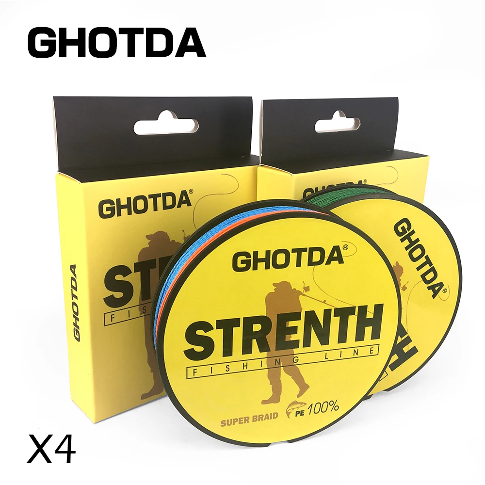 

GHOTDA 2PCS 4 Strands 300M PE Braided Fishing Line tresse peche Saltwater Fishing Weave Superior Extreme Super Strong