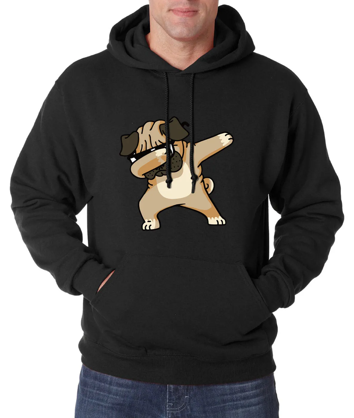 Animal Dabbing Pug Graphic Print Men