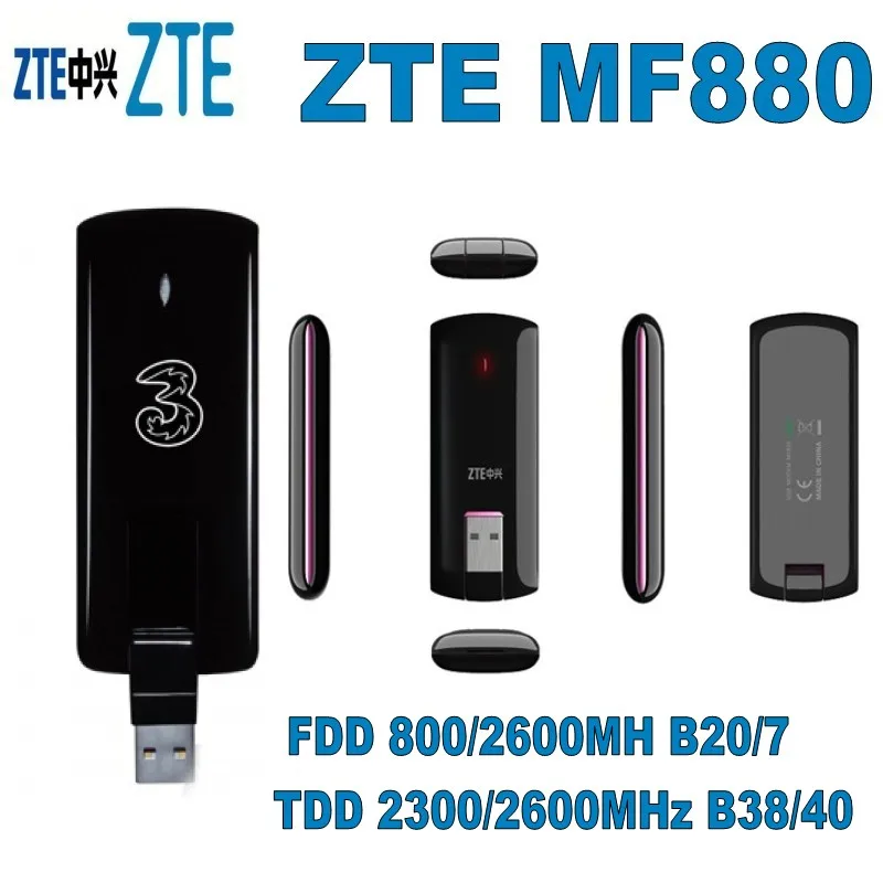 Открыл 4G ZTE mf880 LTE модем беспроводной usb модем LTE 4G FDD 800/2600 мГц/TDD 2300/2600 мГц