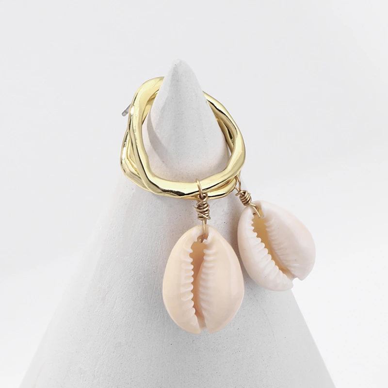 Gold Shell Earring Fashion Women Seashell Hoops Ocean Earrings Jewelry for Girls