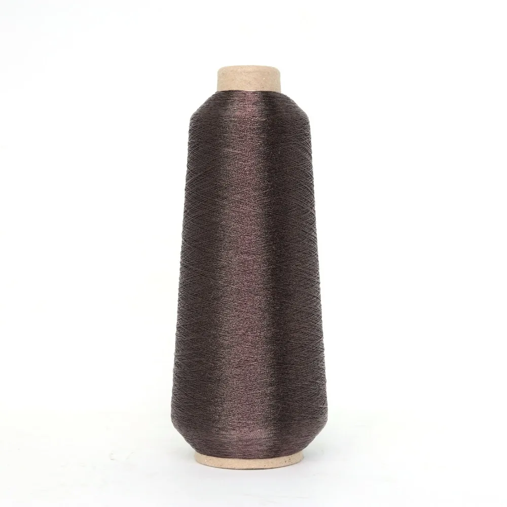 258Dtex Ultra Dark Brown High Sheen Metallic Embroidery Thread 125g