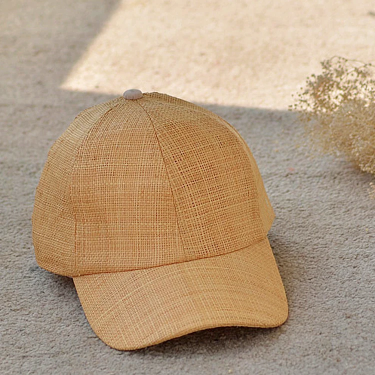 Raffia straw baseball cap leisure straw cap for summer fashion straw