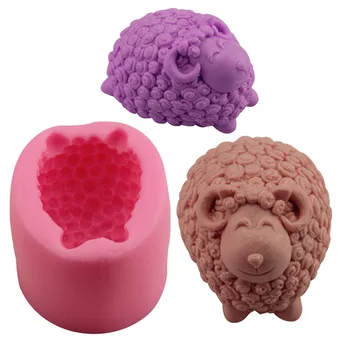 

Craft Sheep Shape Silicone Soap Mold DIY Handmade Loaf Baking Tool Cake Mold Liquid Beeswax Mold Velas Decorativas Animadas