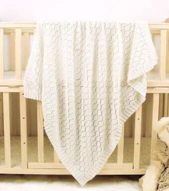 Высококачественное детское трикотажное одеяло, супер мягкое теплое шерстяное одеяло для новорожденных мальчиков и девочек, 100*80 см, для кроватки - Цвет: 82W391 White
