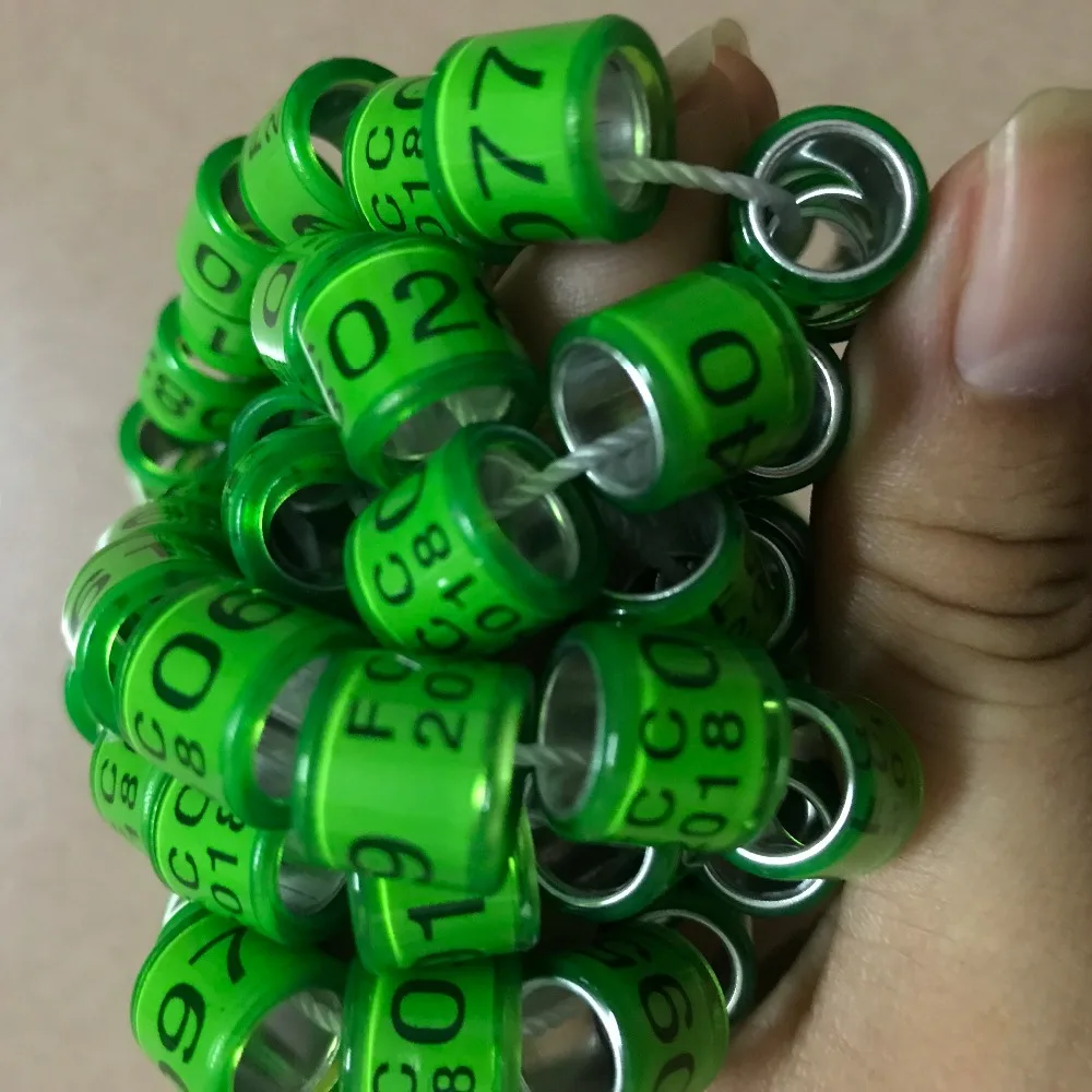 

2018 pigeon rings bird ring Green FCC 2018 00001-00500 big words high quality 8mm