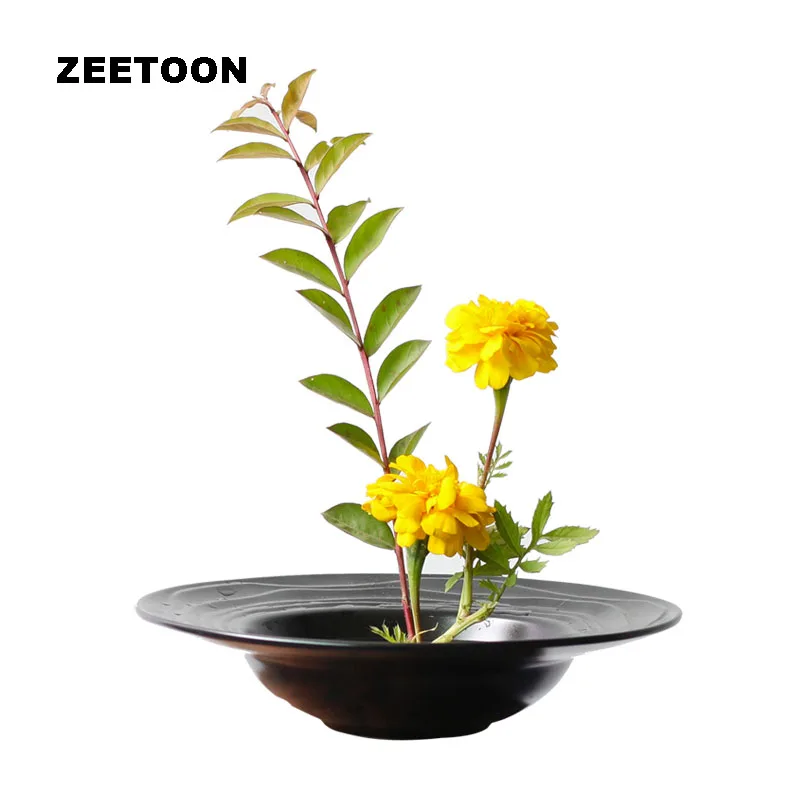 Zen Japanese Living Room Flower Pot Vase Ceramic Pottery Glaze Kung Fu
