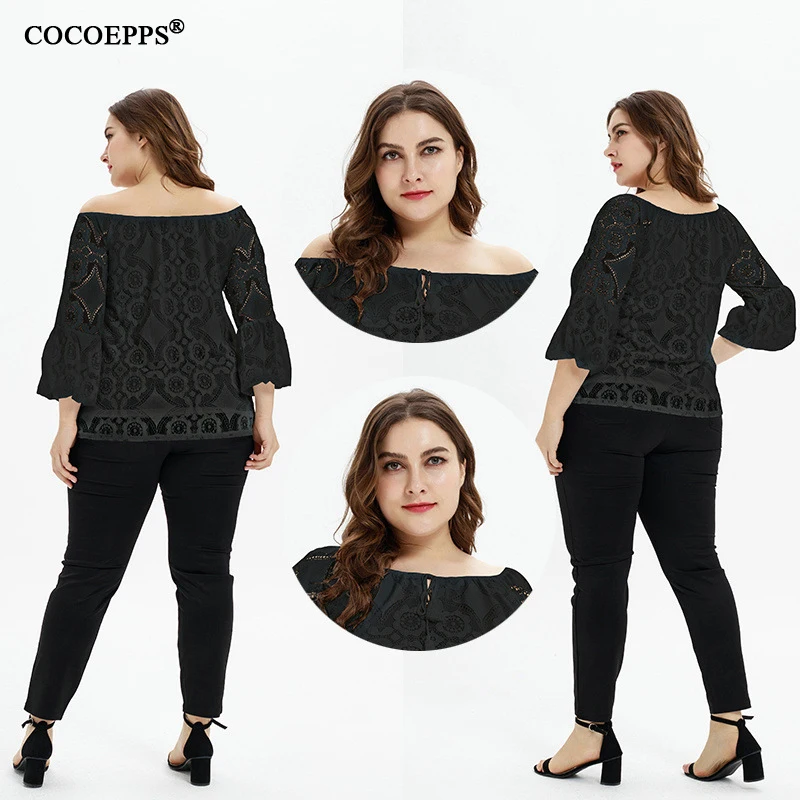 COCOEPPS летние сексуальные топы с одним плечом женские модные Большие размеры женские повседневные топы футболки элегантные кружевные футболки для женщин