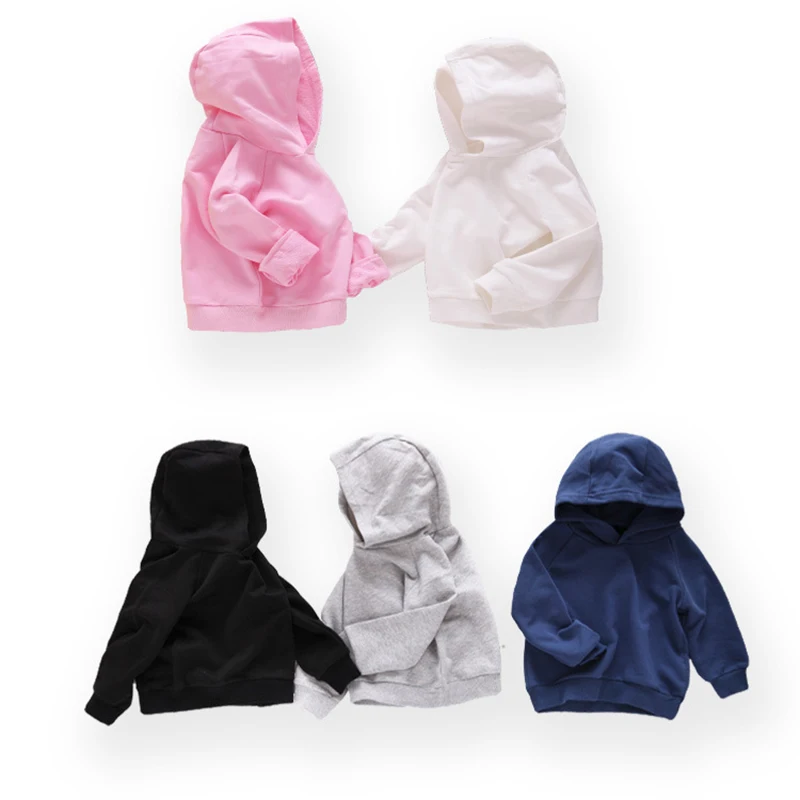 

Candy Colors Children's Clothing Autumn And Winter 2019 Children's Hooded Boys And Girls Sweater Cotton Solid Color Hoodies 2019