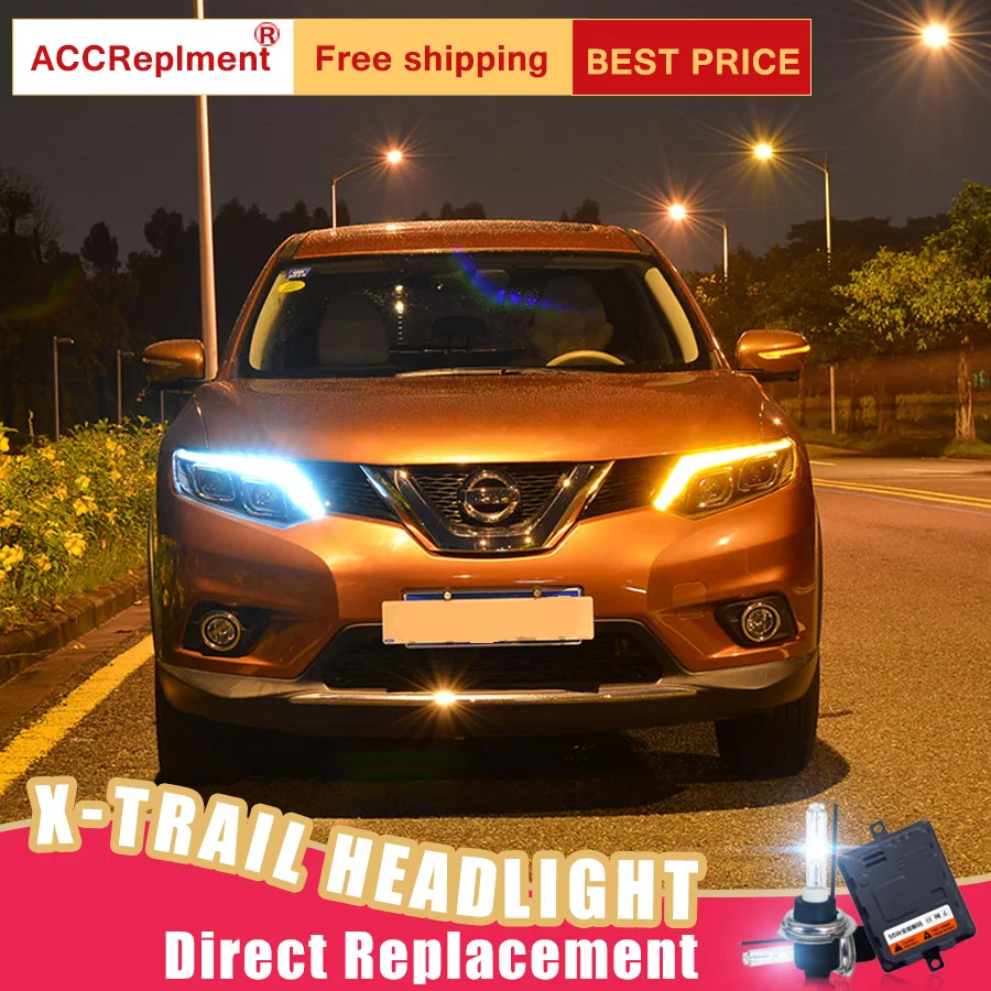 2 шт. светодиодный фары для Nissan X-Trail- светодиодный Автомобильные фары ангельские глазки комплект ксеноновых фар, Высокопрочная конструкция протовотуманная подсветка Габаритные огни