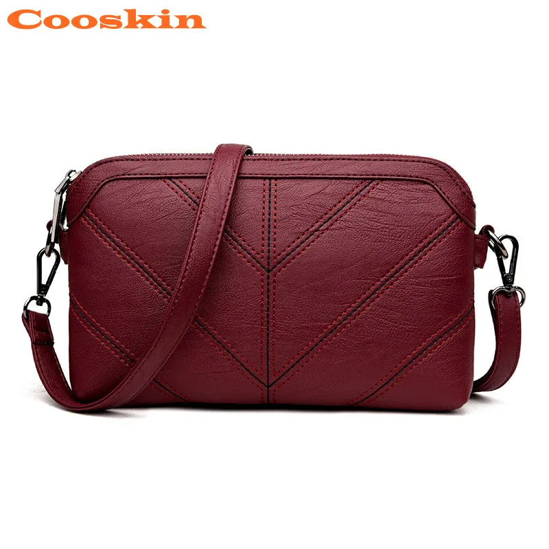 

Cooskin 2017 New Style Simple Fashion Women Bag PU Leather Messenger Bag Crossbody Bag Wine Red Pink Black Blue Grey Purple