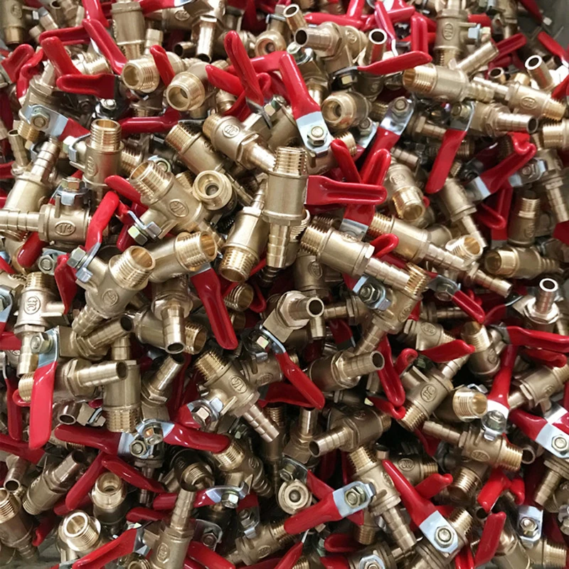 1 шт. G1/8 &quot1/4&quot 3/8 &quotУТОЛЩЕННЫЙ медный шариковый клапан с красной ручкой