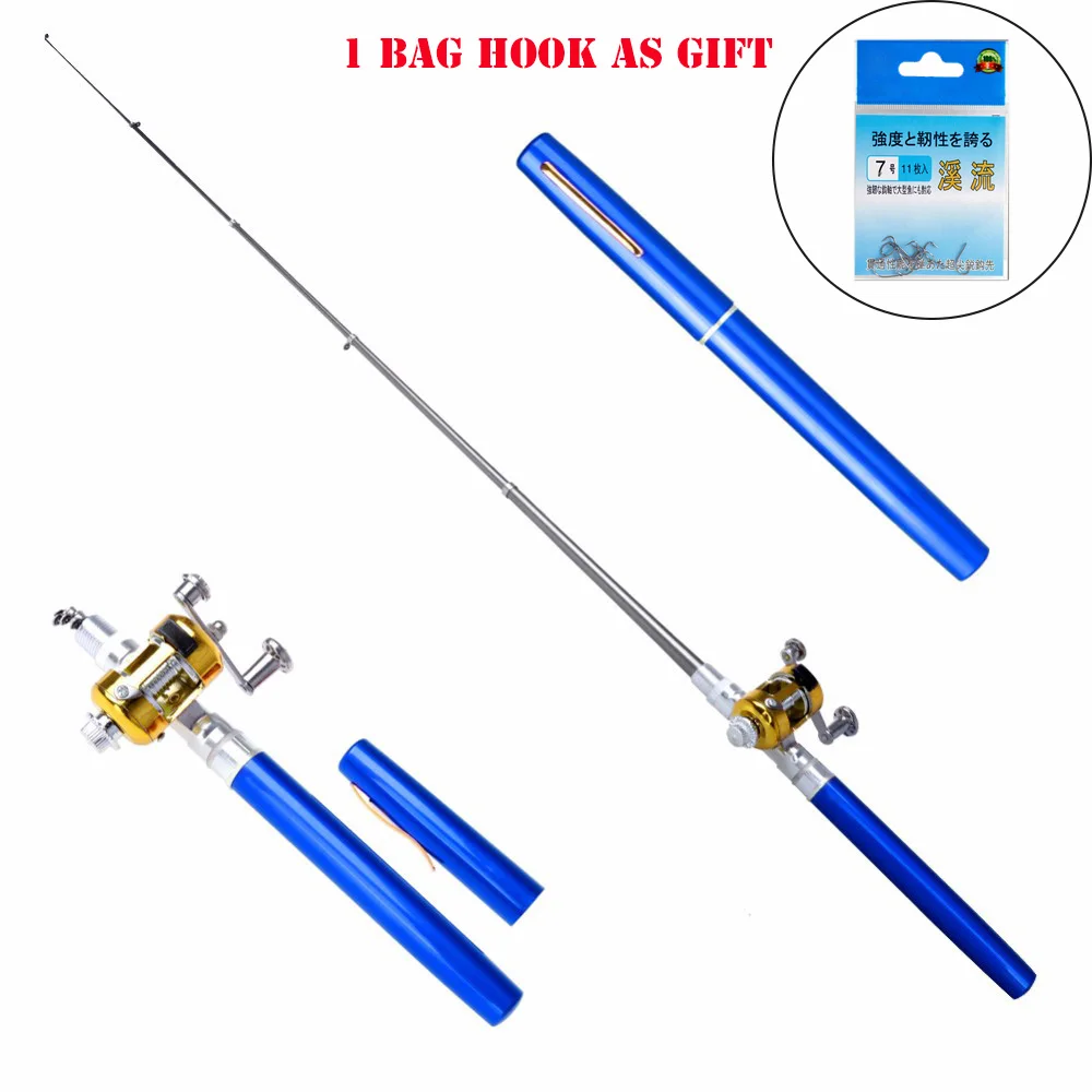 Mini Portable Pocket Fishing Pole Aluminum Alloy Pen Fishing Rod With