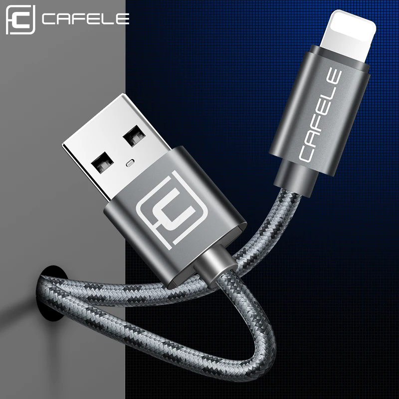 USB-кабель Cafele для iPhone XS Max нейлоновый плетеный кабель быстрой зарядки X 8 7 6 6S Plus 5 5S SE