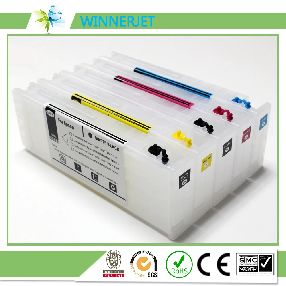 

Winnerjet 700ml Empty Ink Cartridge for Epson Sure Color SC T3200 T5200 T7200 Refill Cartridge
